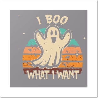 Retro Halloween shirt, I Boo What I Want, Vintage Humorous Ghost Halloween Shirt, Retro Fall Shirt, Fall Shirt. Perfect seasonal gift for Mom, Dad, Kids Posters and Art